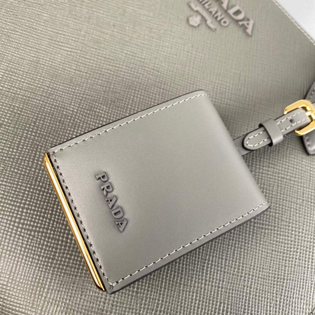 Prada 1BA155 Monochrome medium Saffiano bag Slate Gray