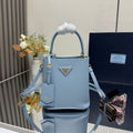 Prada 1BA217 Panier small Saffiano leather bag blue