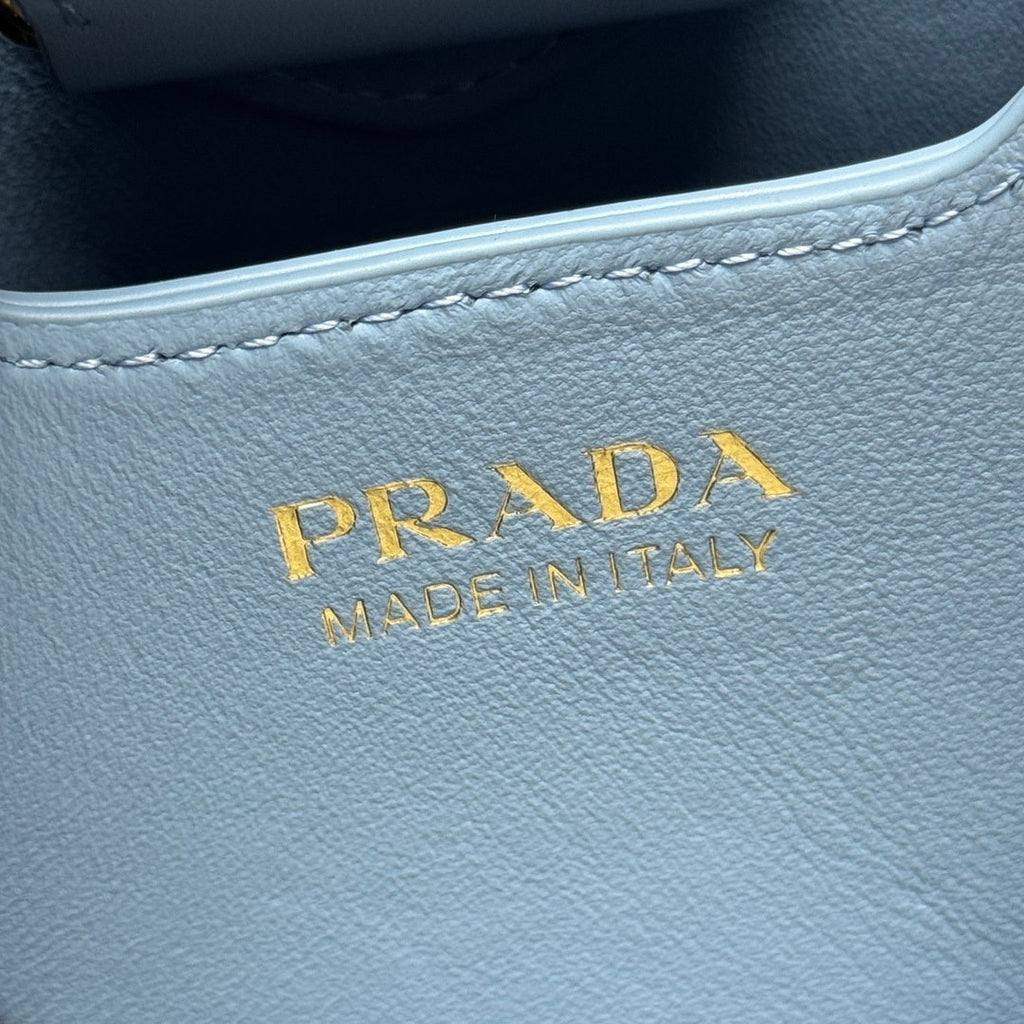 Prada 1BA217 Panier small Saffiano leather bag blue