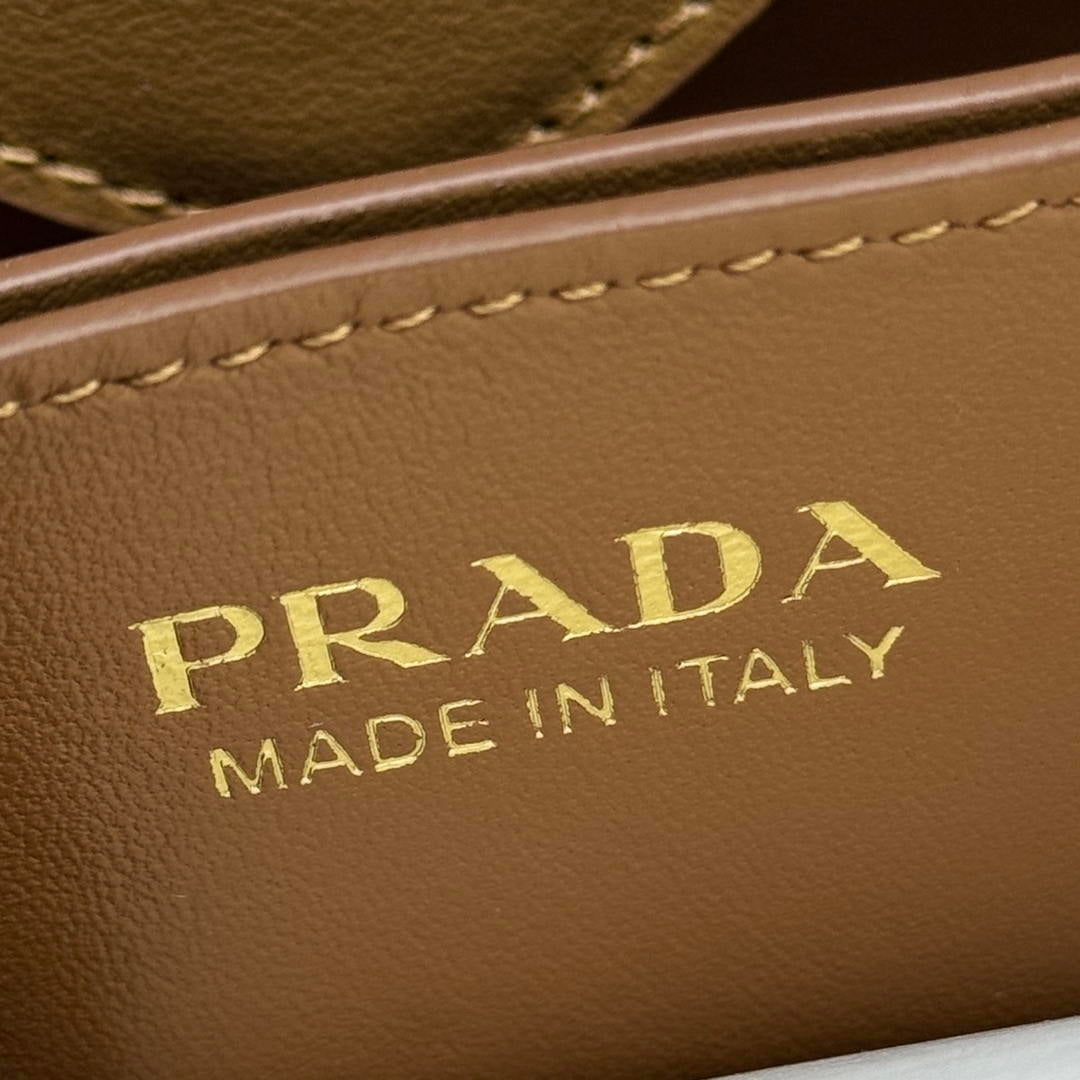 Prada 1BA217 Panier small Saffiano leather bag brown