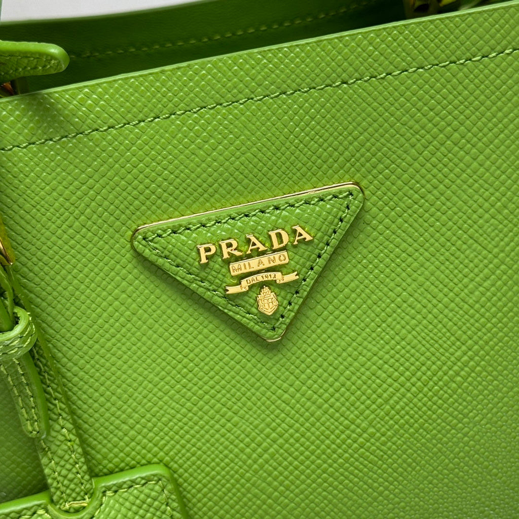 Prada 1BA217 Panier small Saffiano leather bag green