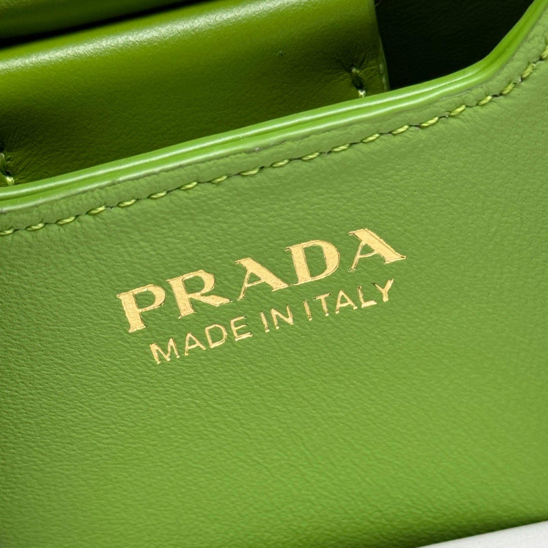 Prada 1BA217 Panier small Saffiano leather bag green