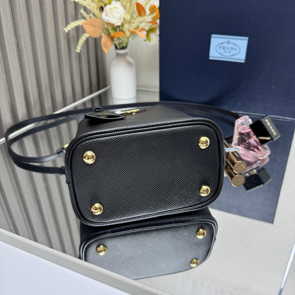 Prada 1BA217 Panier small Saffiano leather bag Black