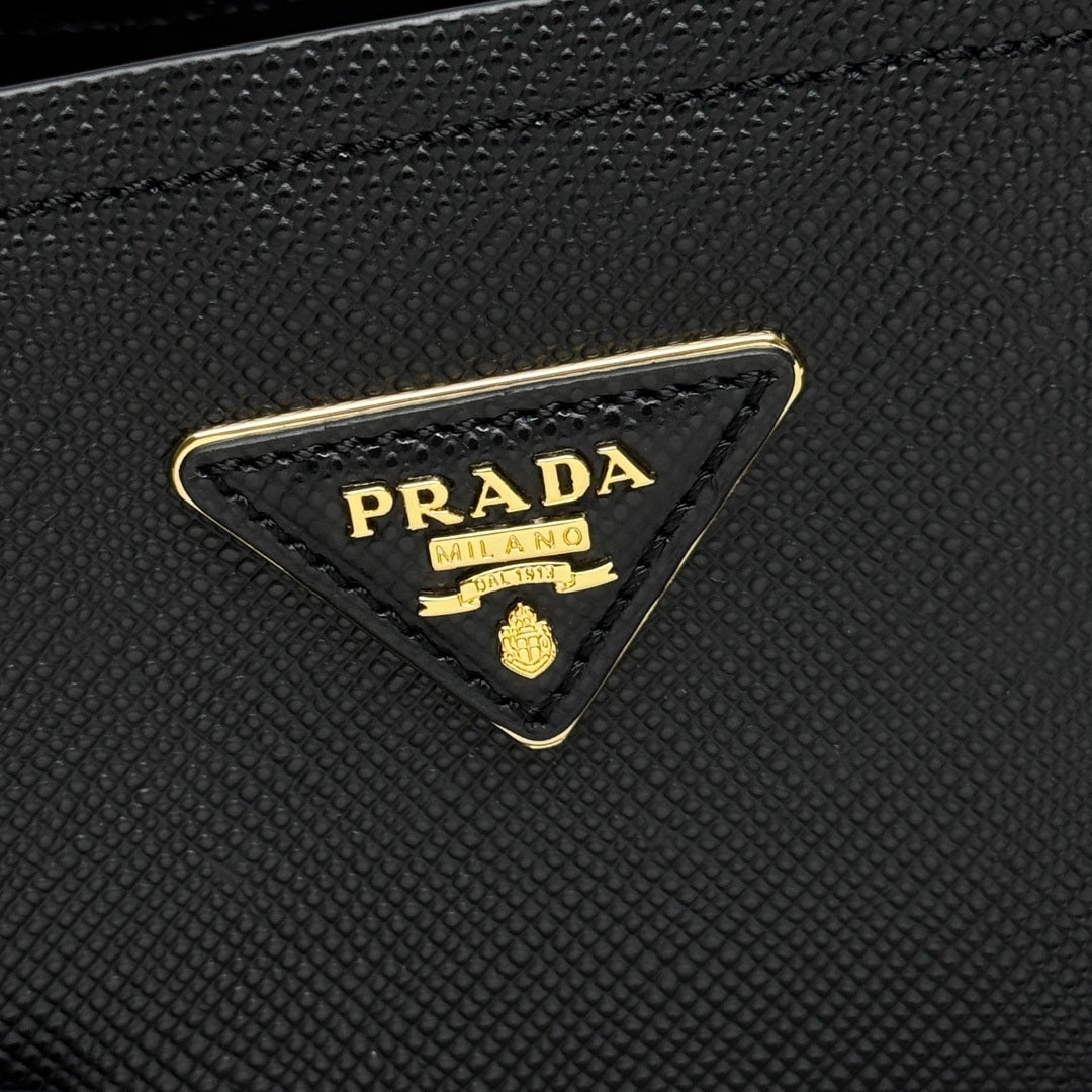 Prada 1BA217 Panier small Saffiano leather bag Black