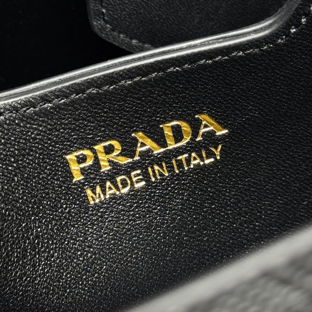 Prada 1BA217 Panier small Saffiano leather bag Black