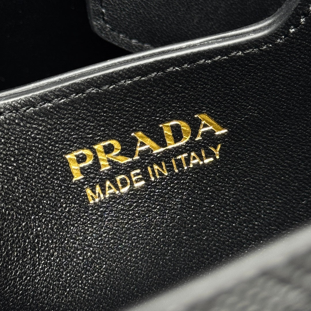 Prada 1BA217 Panier small Saffiano leather bag Black
