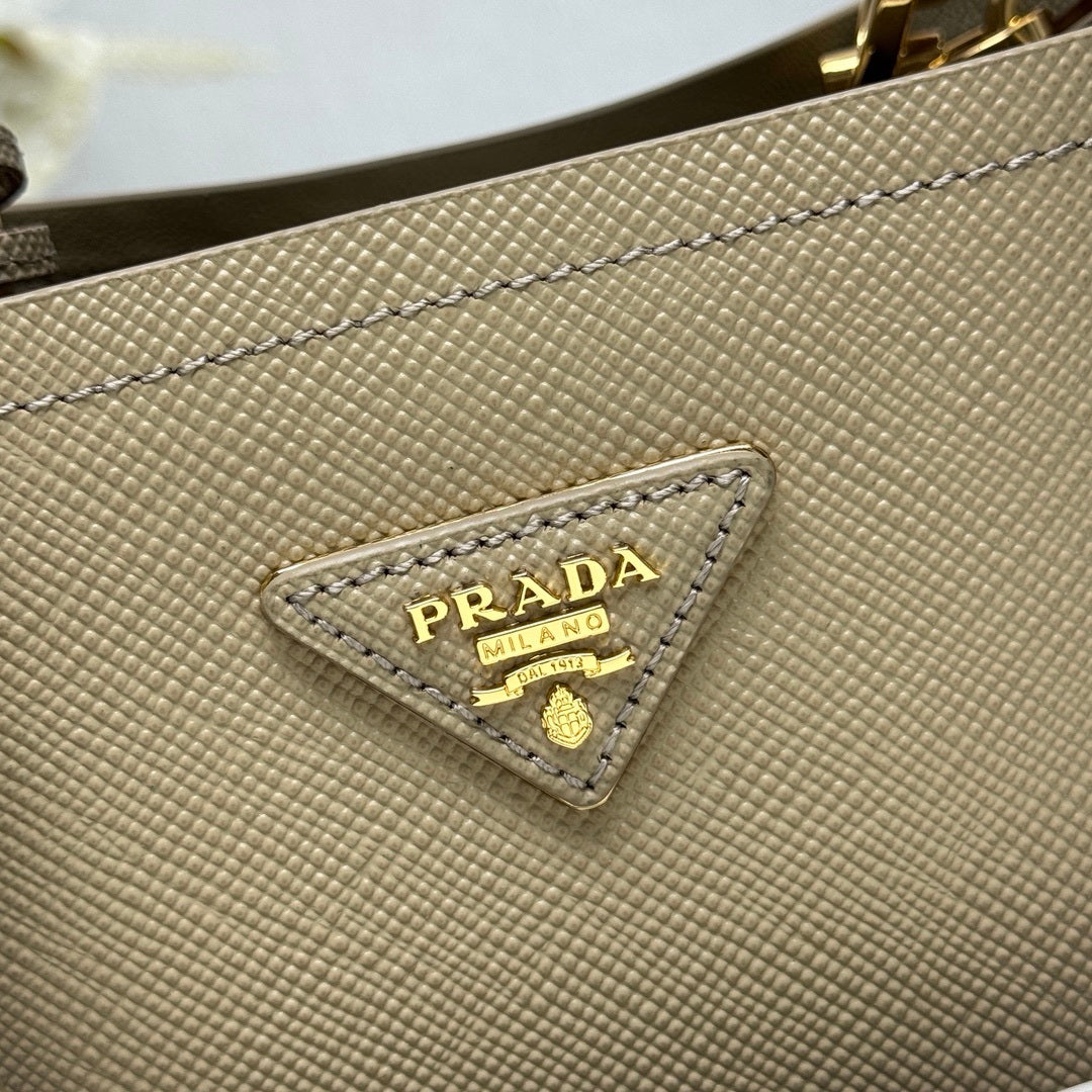 Prada 1BA217 Panier small Saffiano leather bag apricot