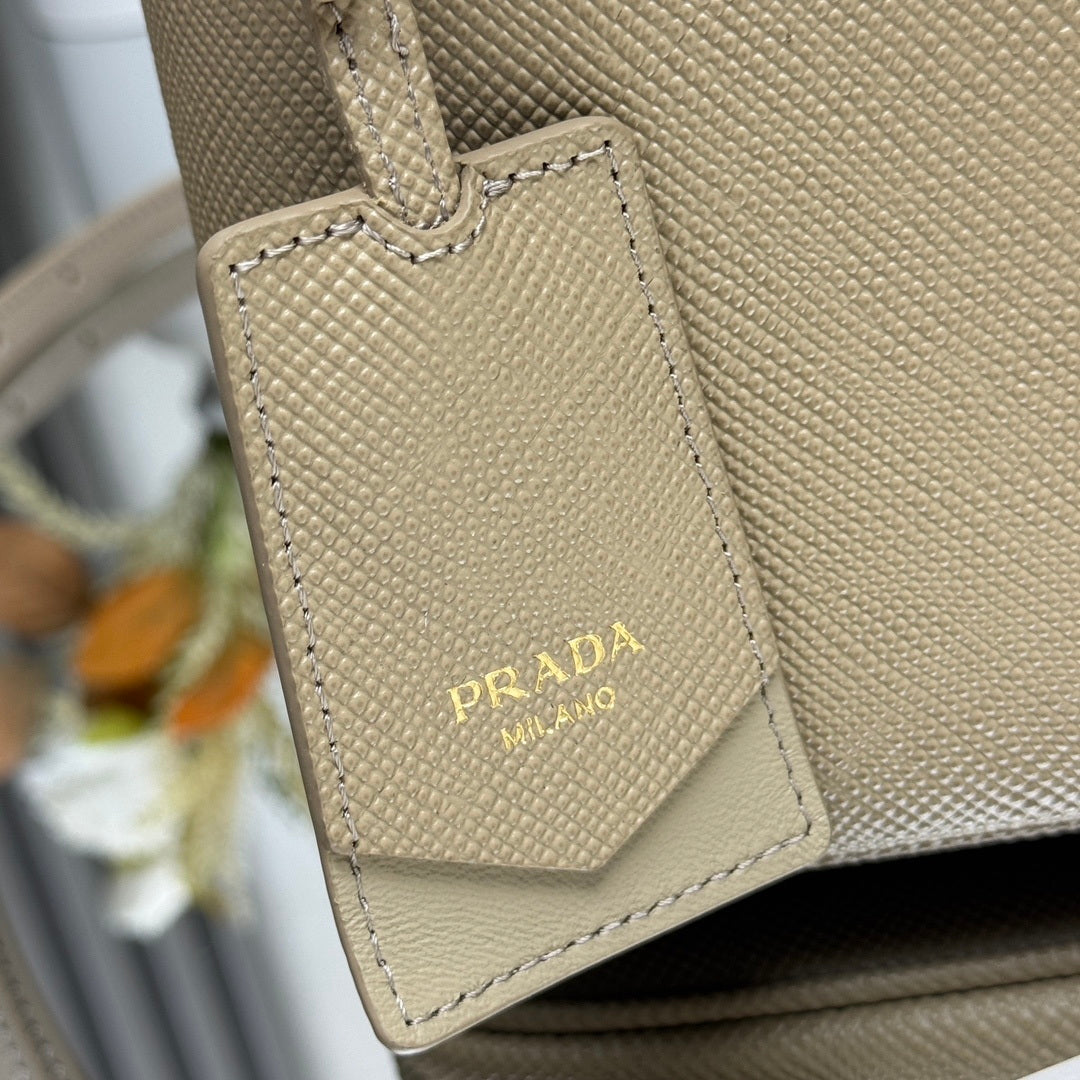 Prada 1BA217 Panier small Saffiano leather bag apricot