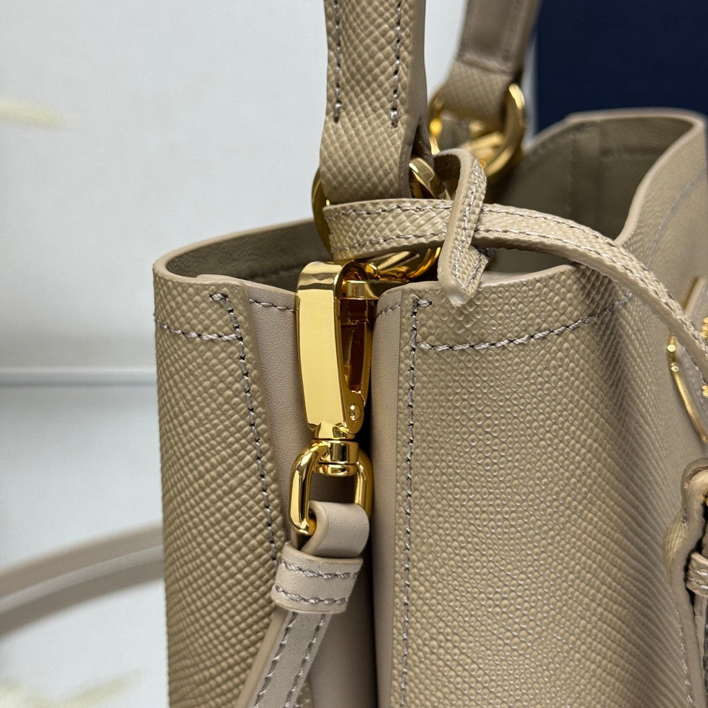 Prada 1BA217 Panier small Saffiano leather bag apricot