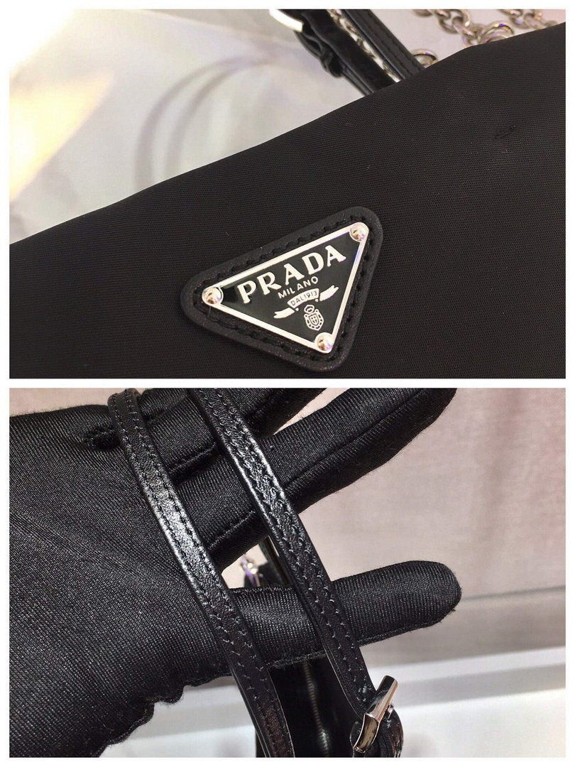 Prada 1BA252 Nylon Handbag Black