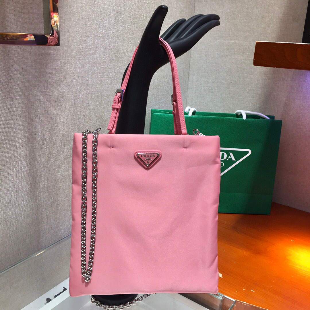 Prada 1BA252 Nylon Handbag Pink