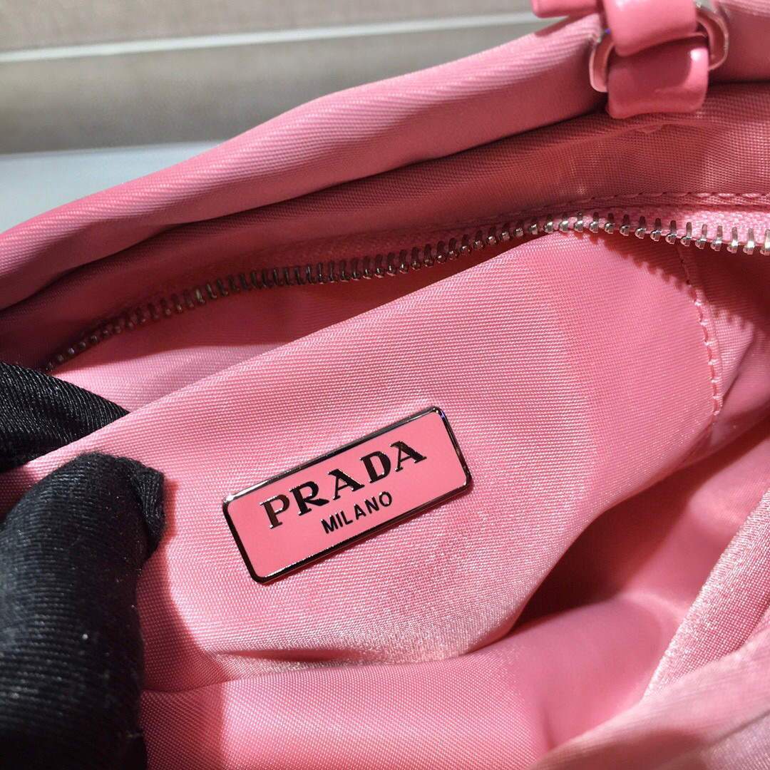 Prada 1BA252 Nylon Handbag Pink