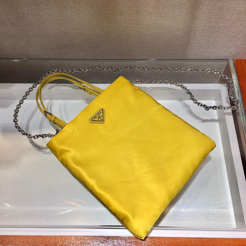 Prada 1BA252 Nylon Handbag Yellow
