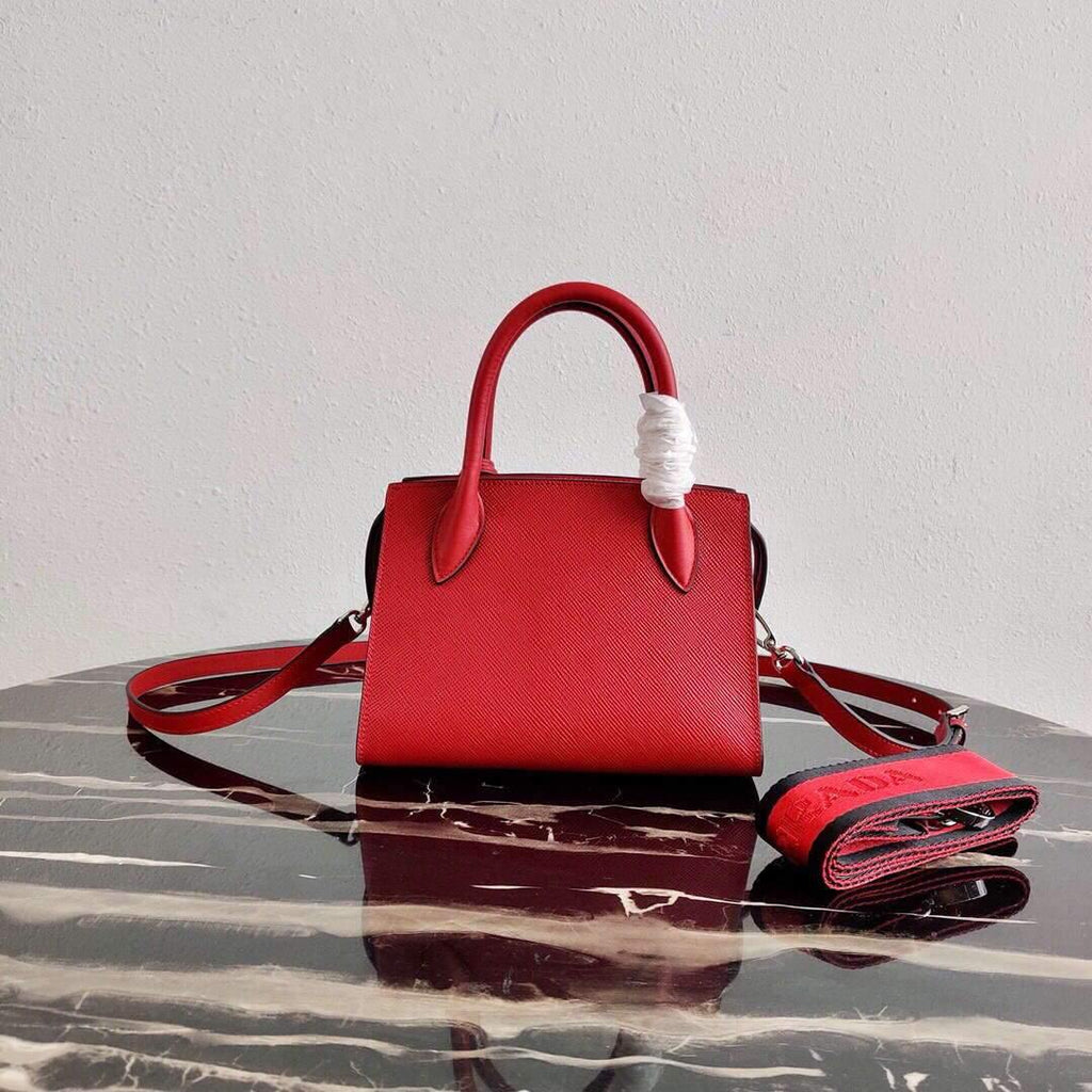 Prada 1BA269 Saffiano Leather Prada Monochrome Bag Red - luxibagsmall
