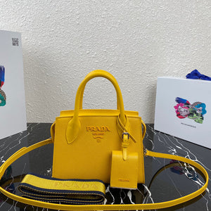 Prada 1BA269 Saffiano Leather Prada Monochrome Bag Yellow - Default Title - View 1