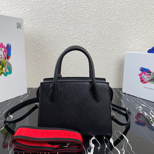 Prada 1BA269 Saffiano Leather Prada Monochrome Bag Black - Default Title - View 2