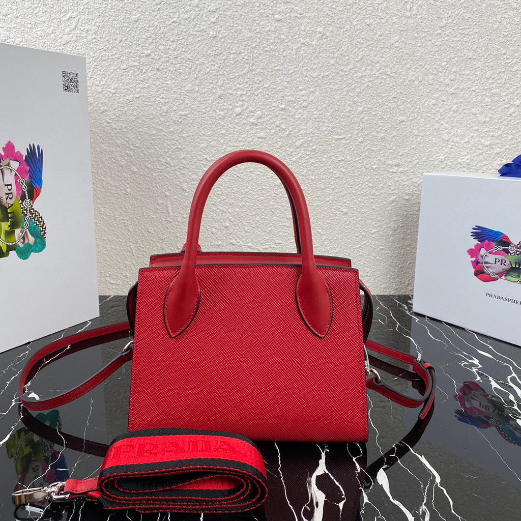 Prada 1BA269 Saffiano Leather Prada Monochrome Bag Red