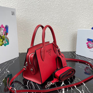 Prada 1BA269 Saffiano Leather Prada Monochrome Bag Red - Default Title - View 3