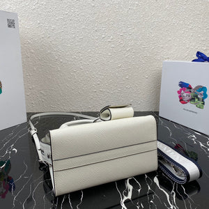 Prada 1BA269 Saffiano Leather Prada Monochrome Bag White - Default Title - View 5
