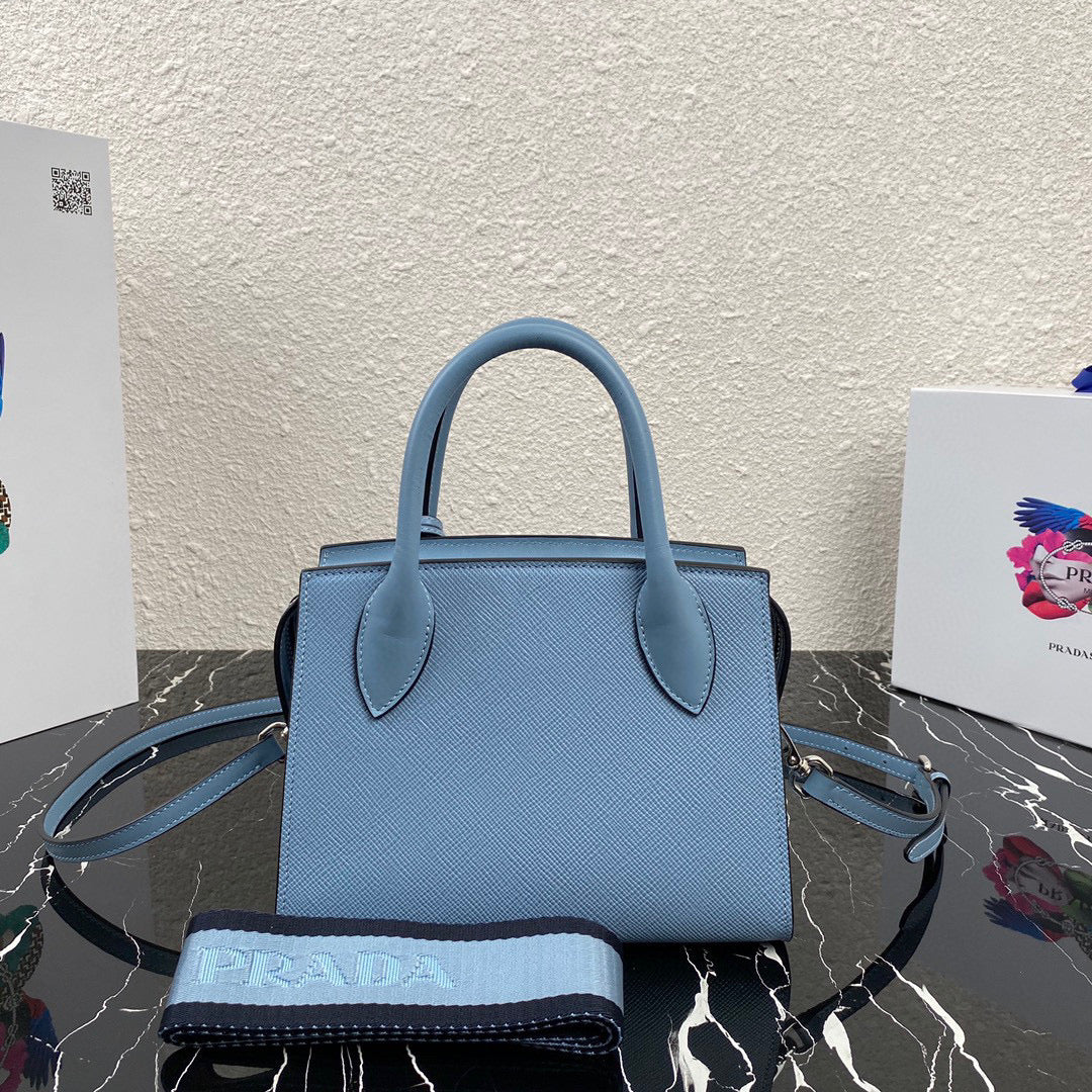 Prada 1BA269 Small Prada Kristen Saffiano bag Blue - Default Title - View 2