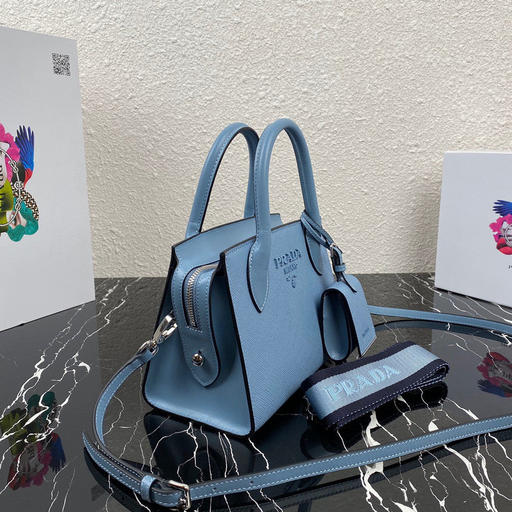Prada 1BA269 Small Prada Kristen Saffiano bag Blue