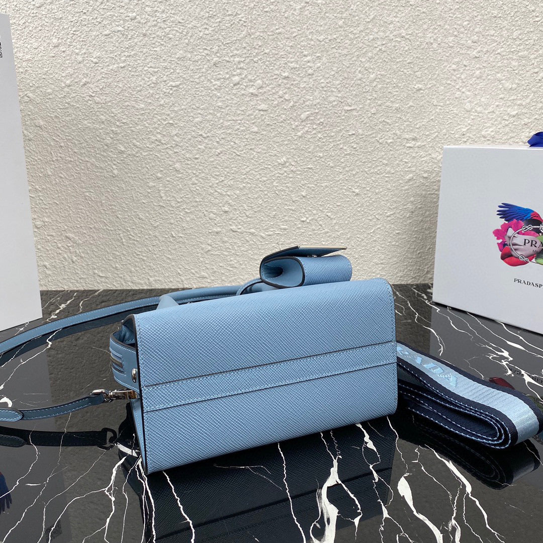 Prada 1BA269 Small Prada Kristen Saffiano bag Blue