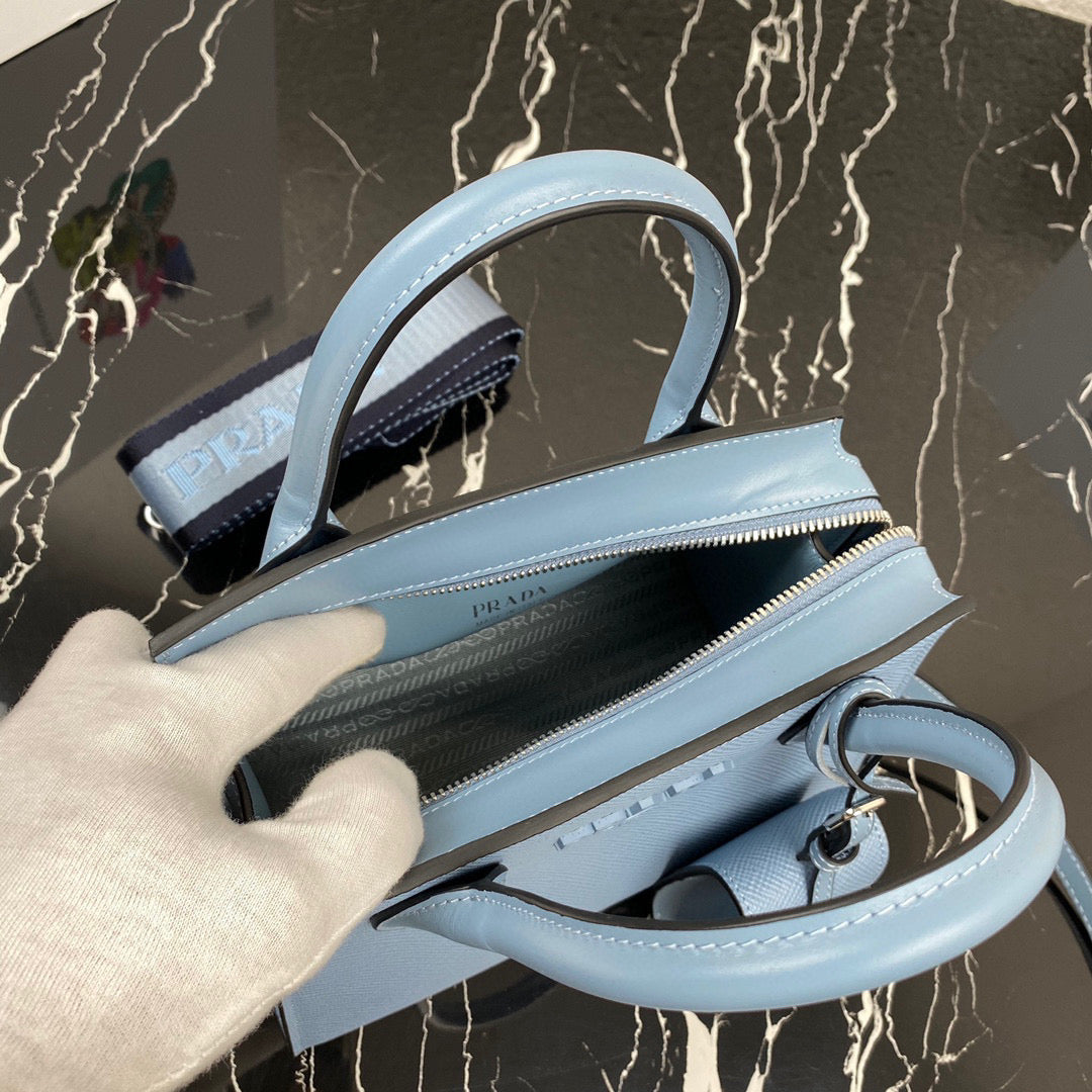 Prada 1BA269 Small Prada Kristen Saffiano bag Blue
