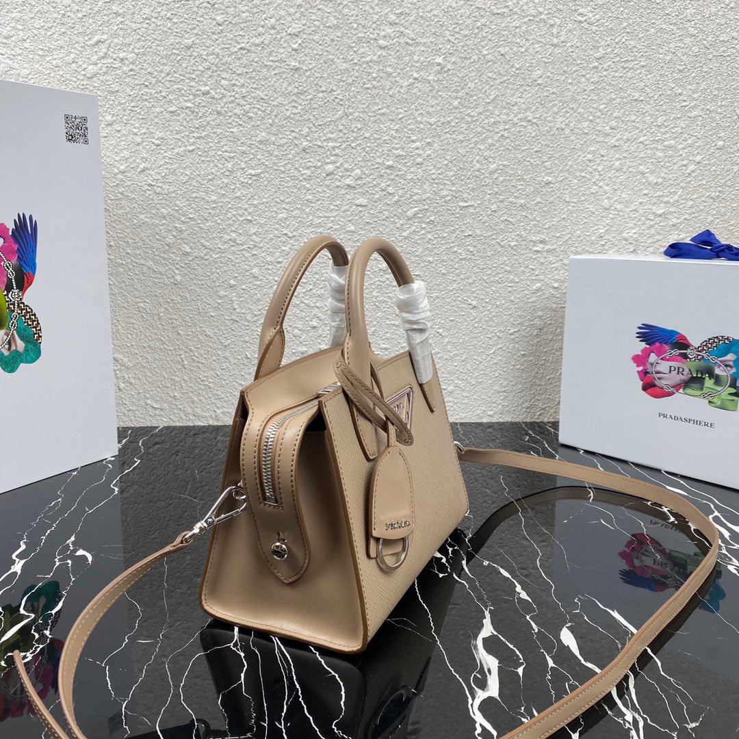 Prada 1BA269 Small Prada Kristen Saffiano bag Gray