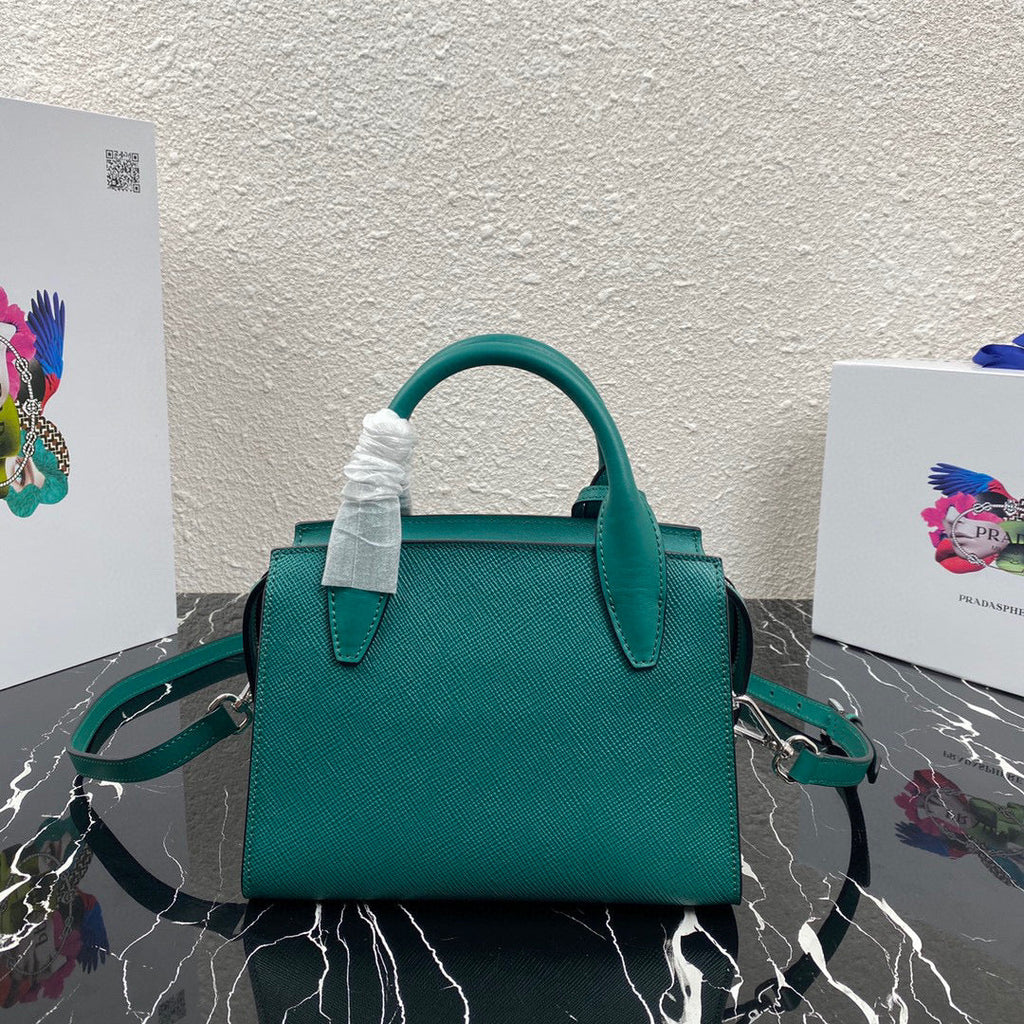 Prada 1BA269 Small Prada Kristen Saffiano bag Green