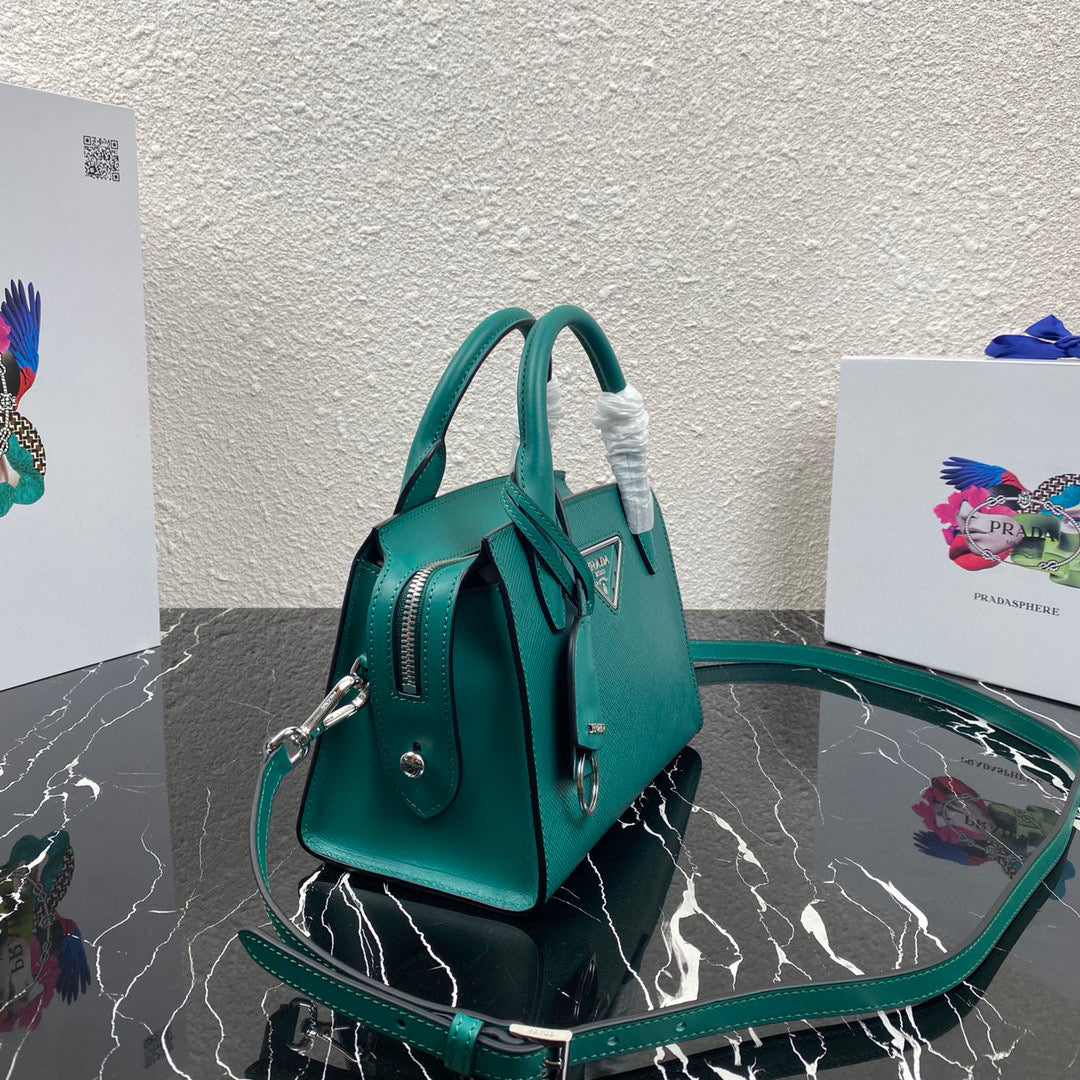 Prada 1BA269 Small Prada Kristen Saffiano bag Green