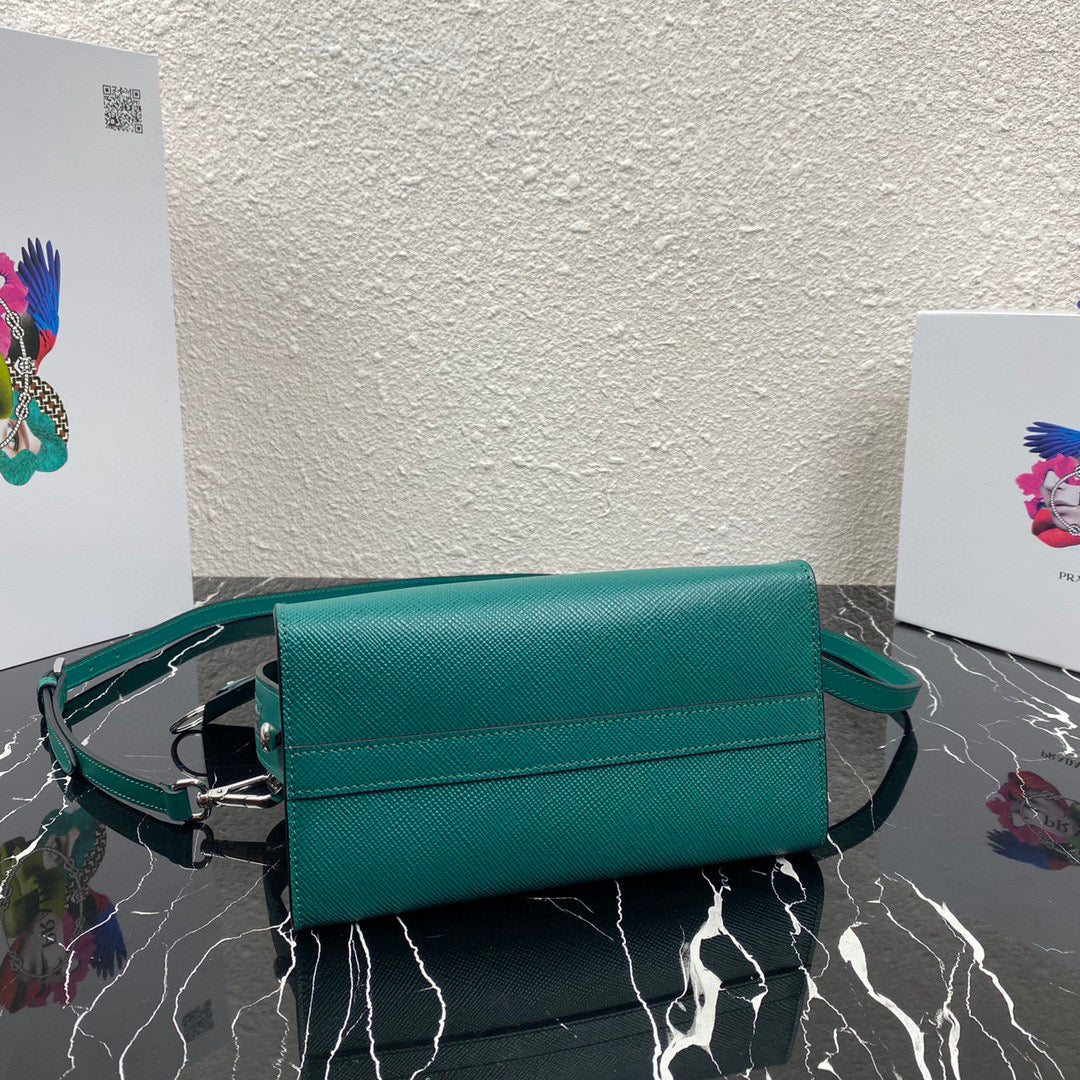 Prada 1BA269 Small Prada Kristen Saffiano bag Green