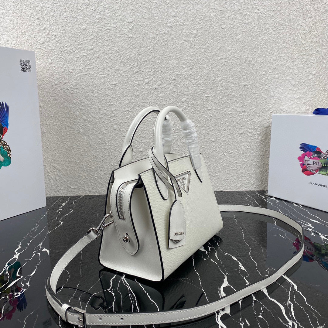 Prada 1BA269 Small Prada Kristen Saffiano bag White - Default Title - View 3
