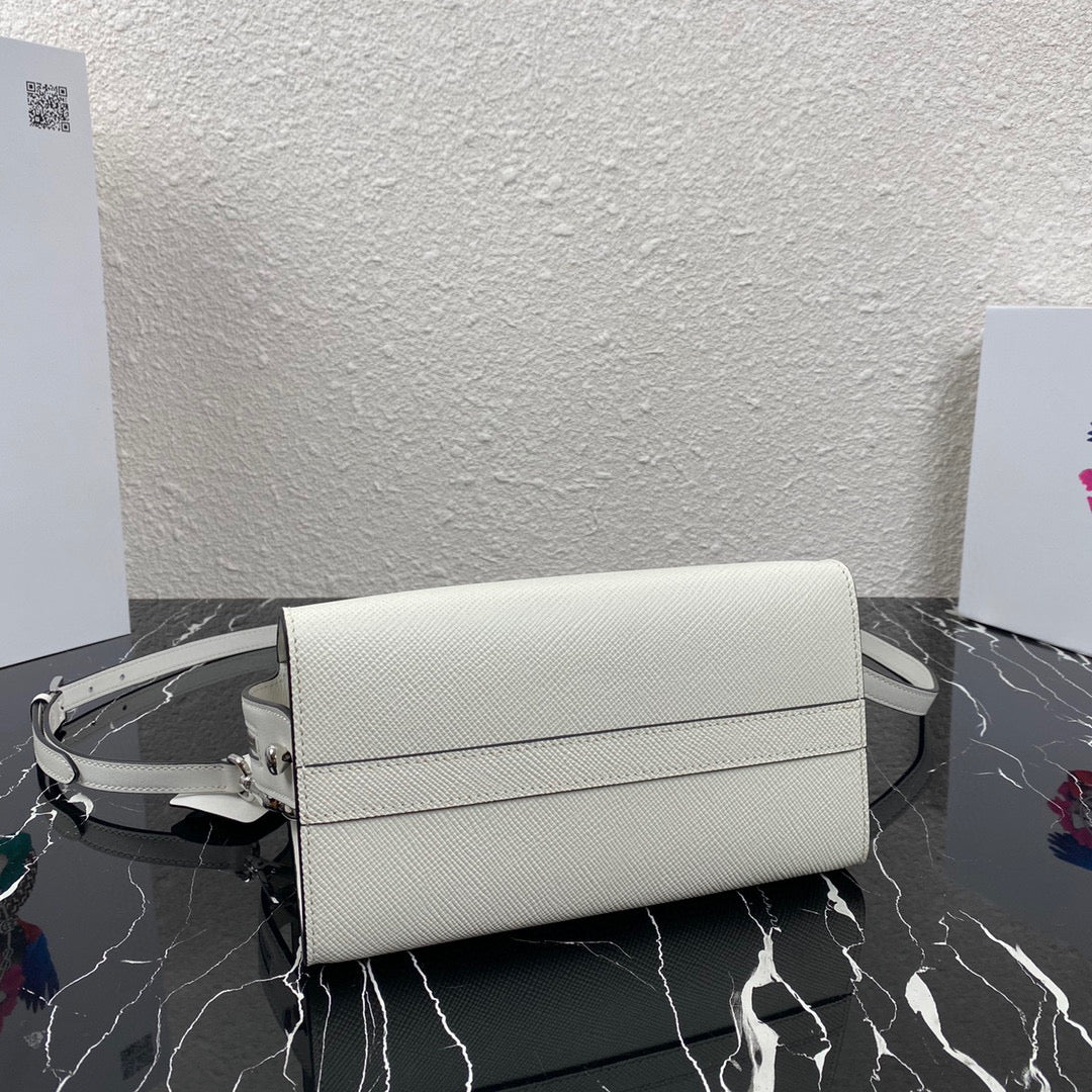 Prada 1BA269 Small Prada Kristen Saffiano bag White