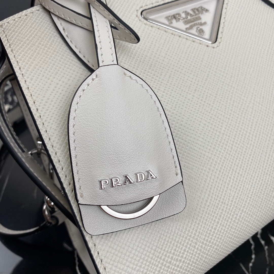 Prada 1BA269 Small Prada Kristen Saffiano bag White