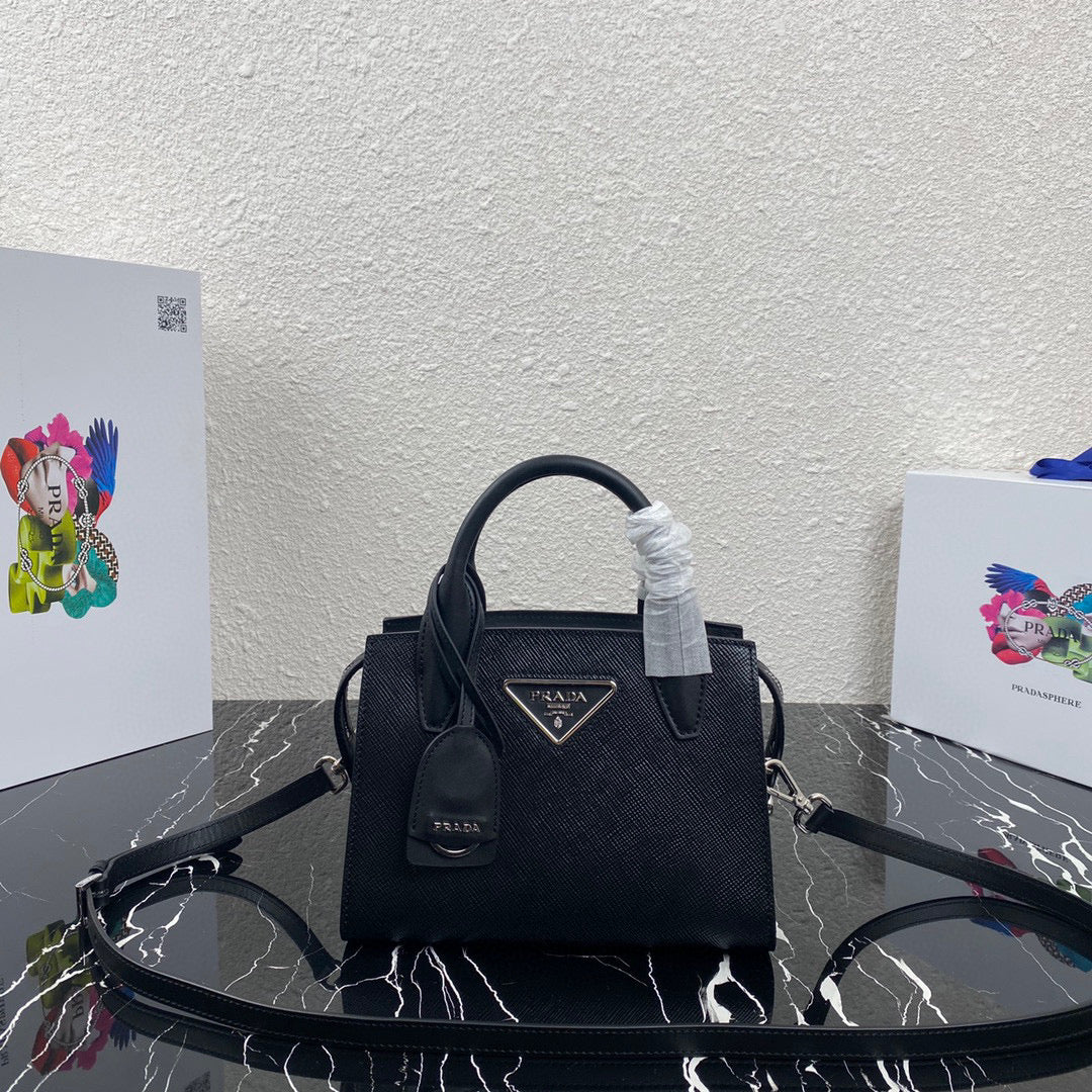 Prada 1BA269 Small Prada Kristen Saffiano bag Black - Default Title - View 1