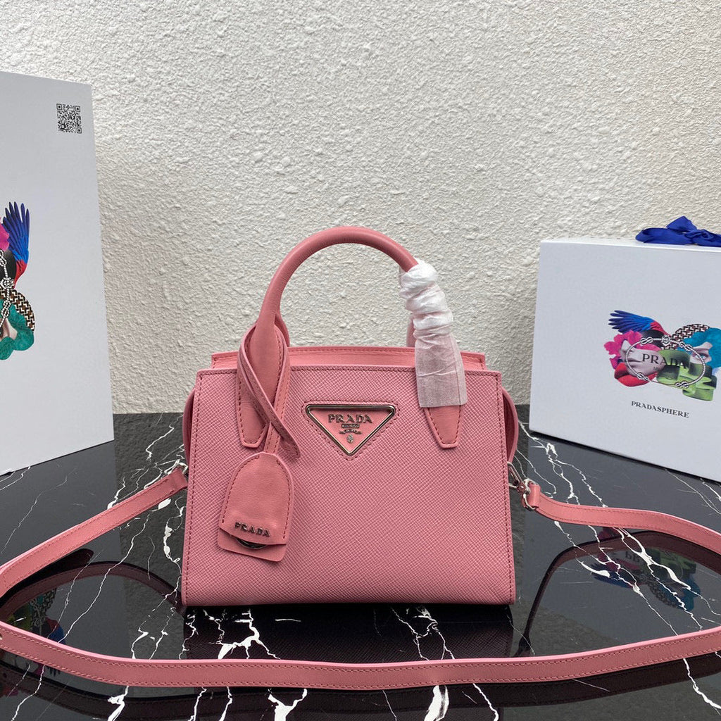 Prada 1BA269 Small Prada Kristen Saffiano bag Pink