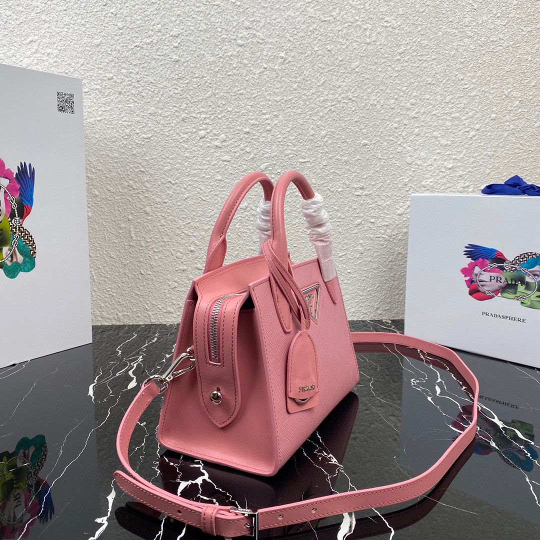 Prada 1BA269 Small Prada Kristen Saffiano bag Pink