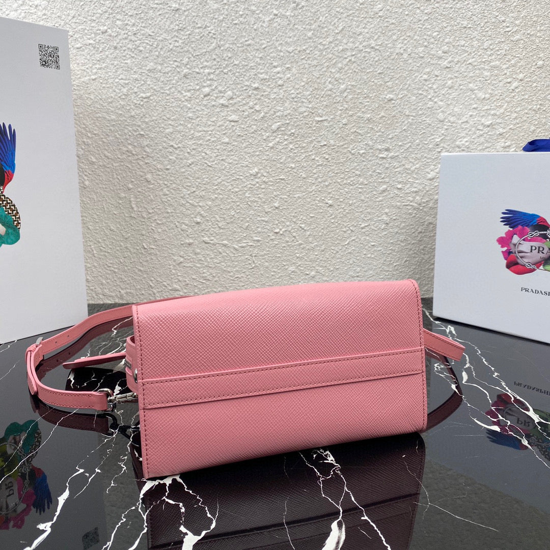 Prada 1BA269 Small Prada Kristen Saffiano bag Pink - Default Title - View 5