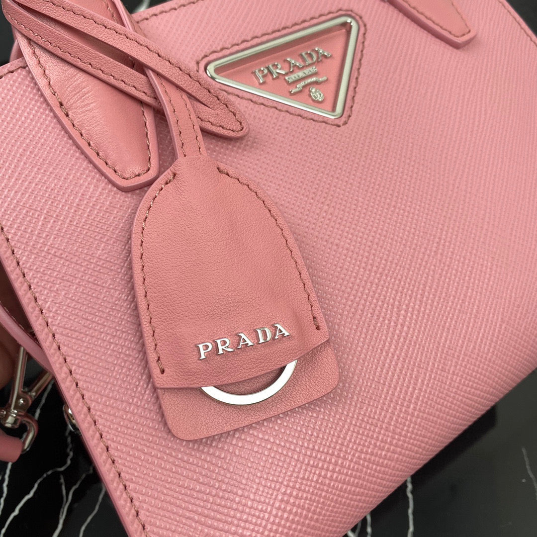 Prada 1BA269 Small Prada Kristen Saffiano bag Pink