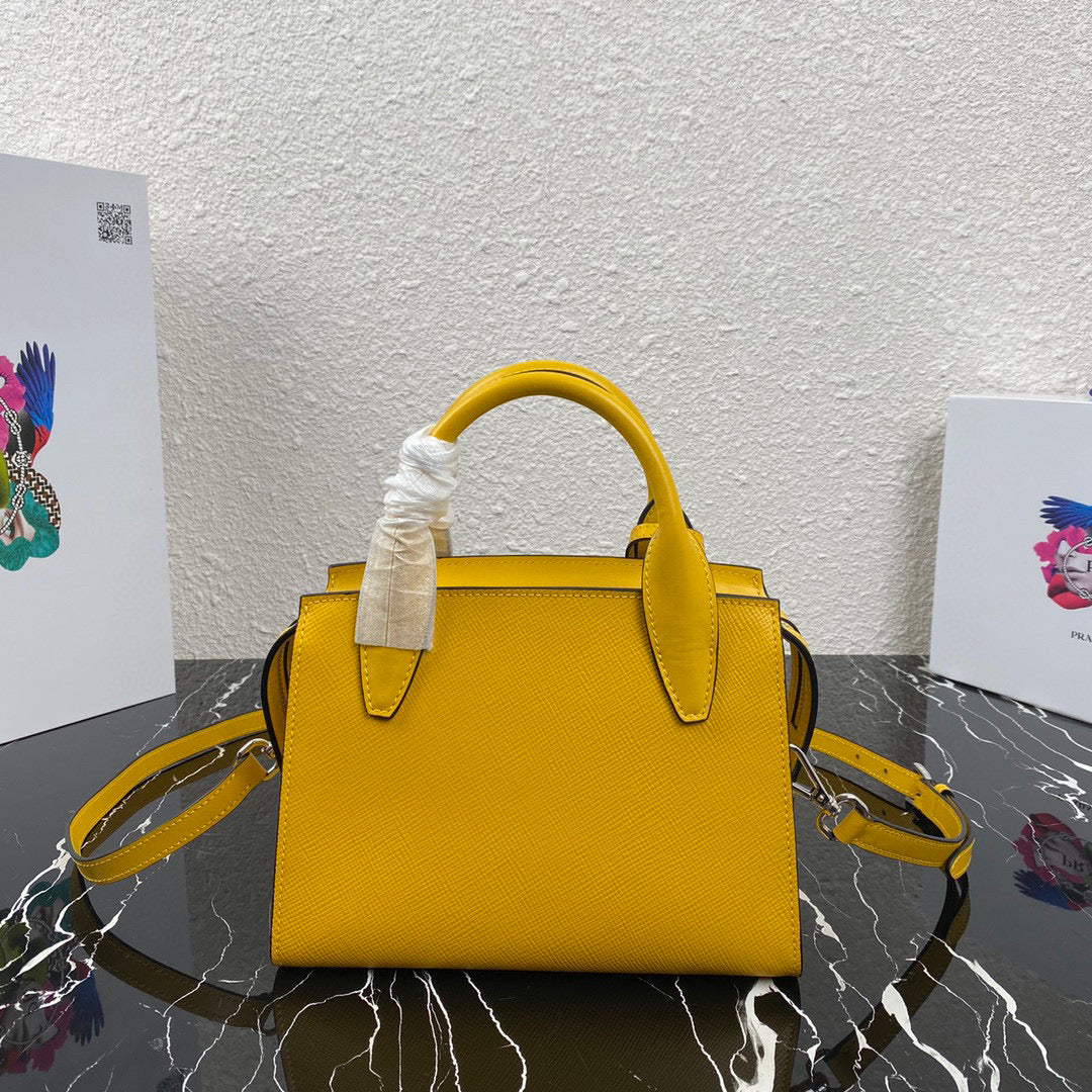 Prada 1BA269 Small Prada Kristen Saffiano bag Yellow