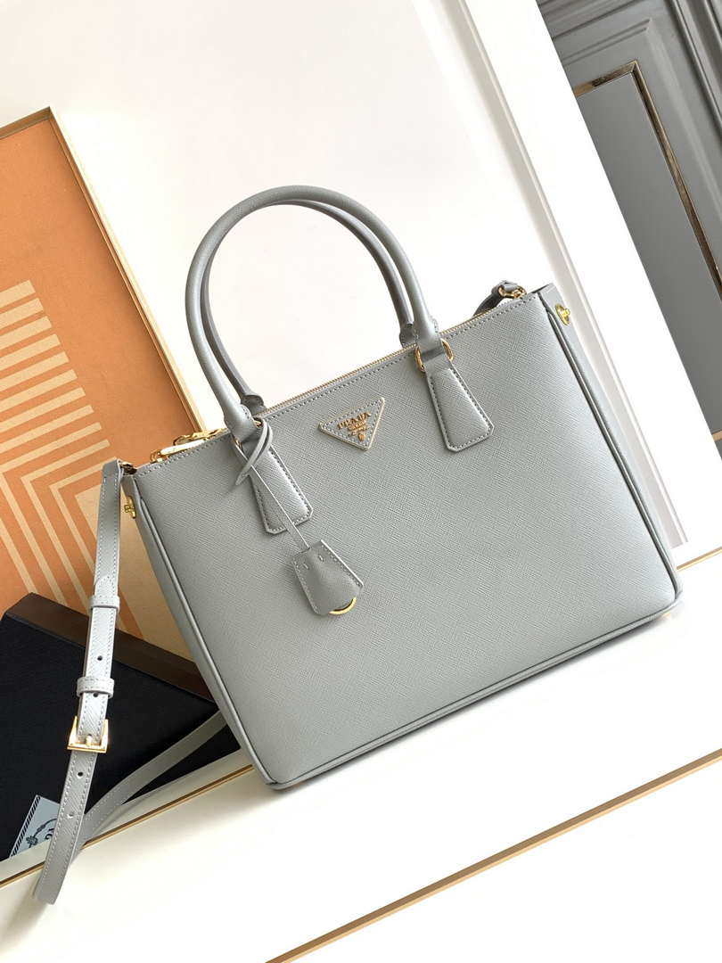 Prada 1BA274 Large Prada Galleria Saffiano leather bag Gray - Default Title - View 1