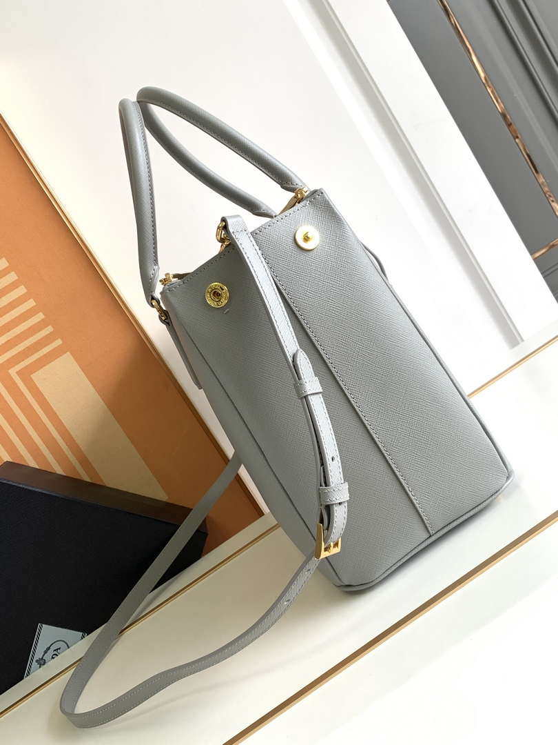 Prada 1BA274 Large Prada Galleria Saffiano leather bag Gray