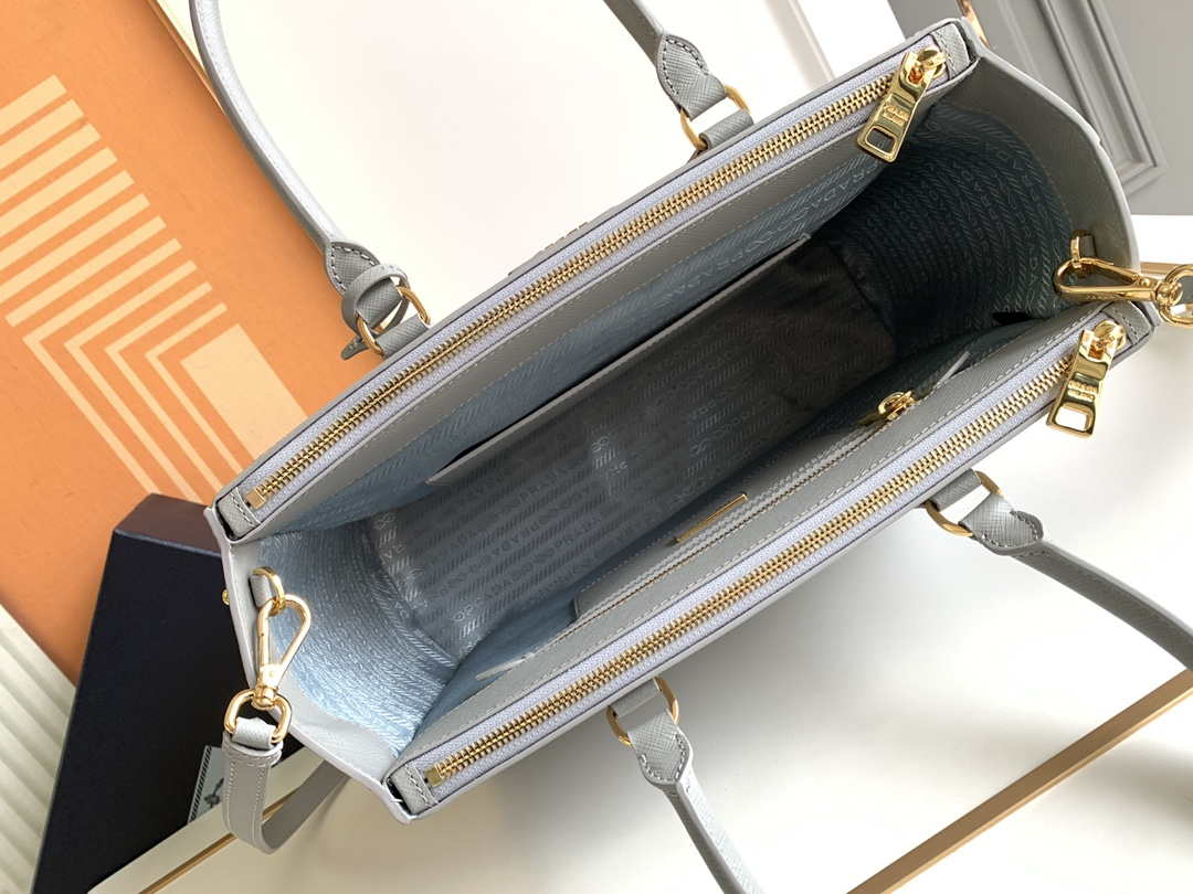 Prada 1BA274 Large Prada Galleria Saffiano leather bag Gray