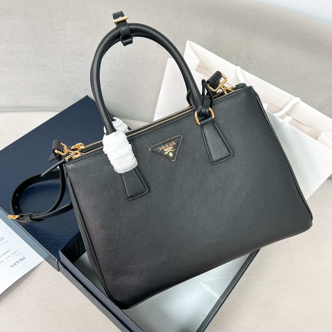 Prada 1BA274 Large Prada Smooth leather bag Black - Default Title - View 1