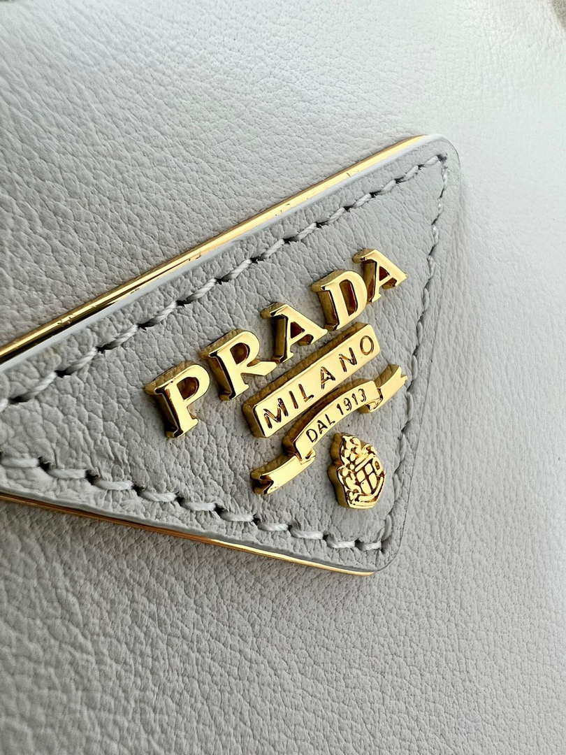 Prada 1BA274 Large Prada Smooth leather bag White