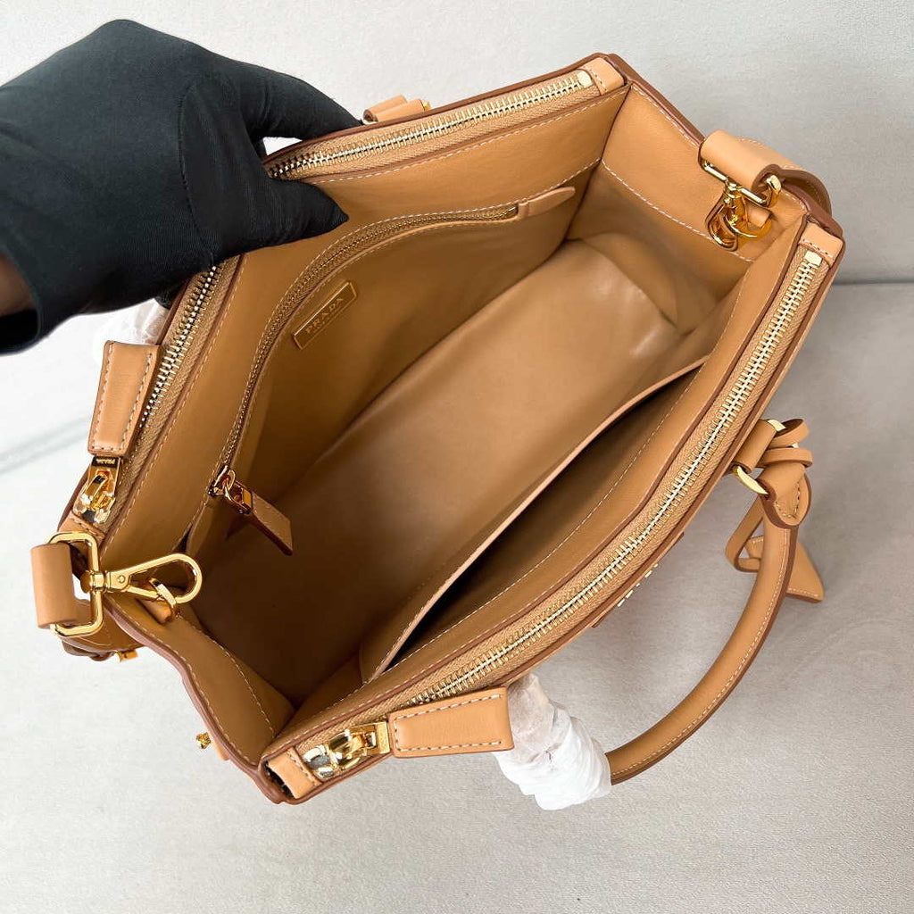 Prada 1BA274 Large Prada Smooth leather bag Apricot