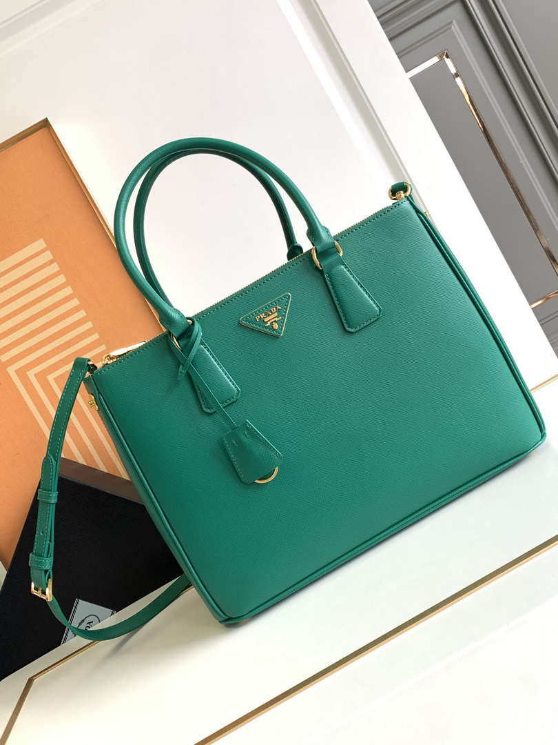 Prada 1BA274 Large Prada Galleria Saffiano leather bag Green