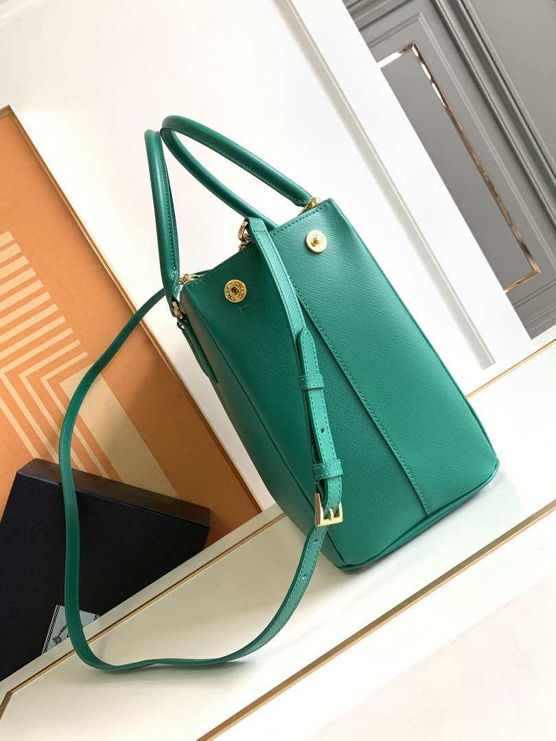 Prada 1BA274 Large Prada Galleria Saffiano leather bag Green