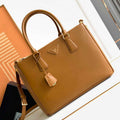Prada 1BA274 Large Prada Galleria Saffiano leather bag Gold Brown - Default Title - View 1