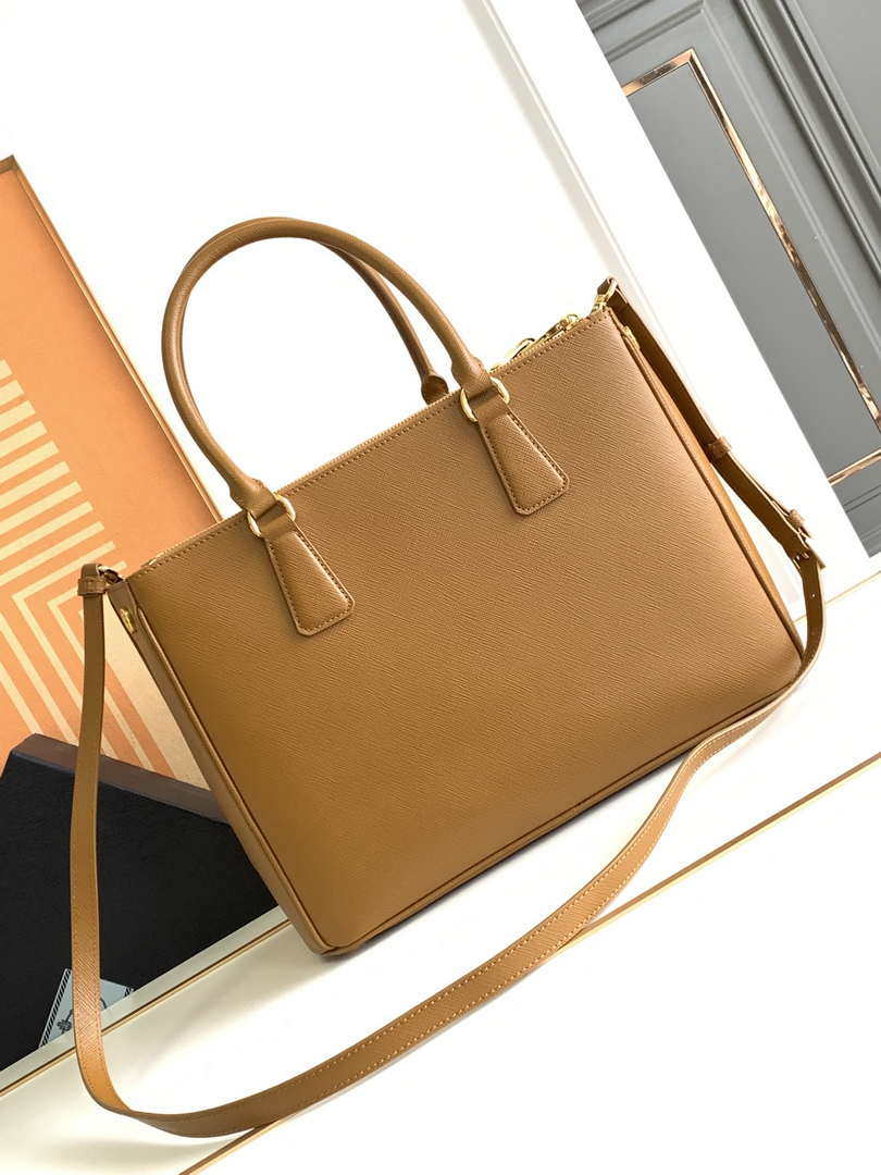 Prada 1BA274 Large Prada Galleria Saffiano leather bag Gold Brown